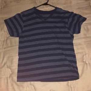 V neck stripped blue shirt